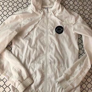 F21 WHITE “FAR OUT” WINDBREAKER